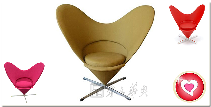 現(xiàn)代經(jīng)典休閑椅|布面休閑椅|辦公家具|潘頓心椅|心型休閑椅