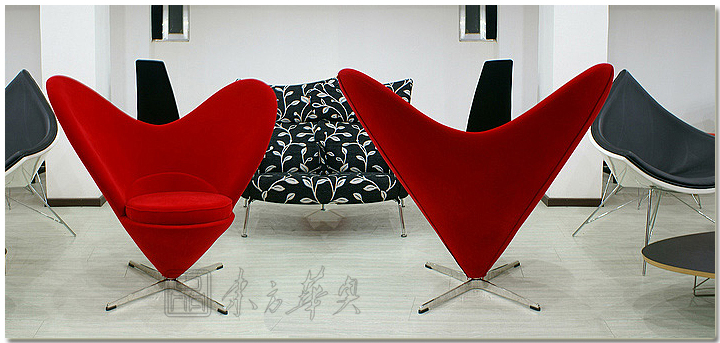 現(xiàn)代經(jīng)典休閑椅|布面休閑椅|辦公家具|潘頓心椅|心型休閑椅