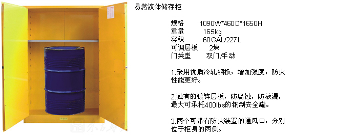 黃色易燃液體儲(chǔ)藏柜