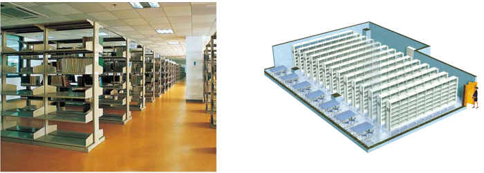 圖書館家具|圖書架|辦公家具|六層單柱雙面書架